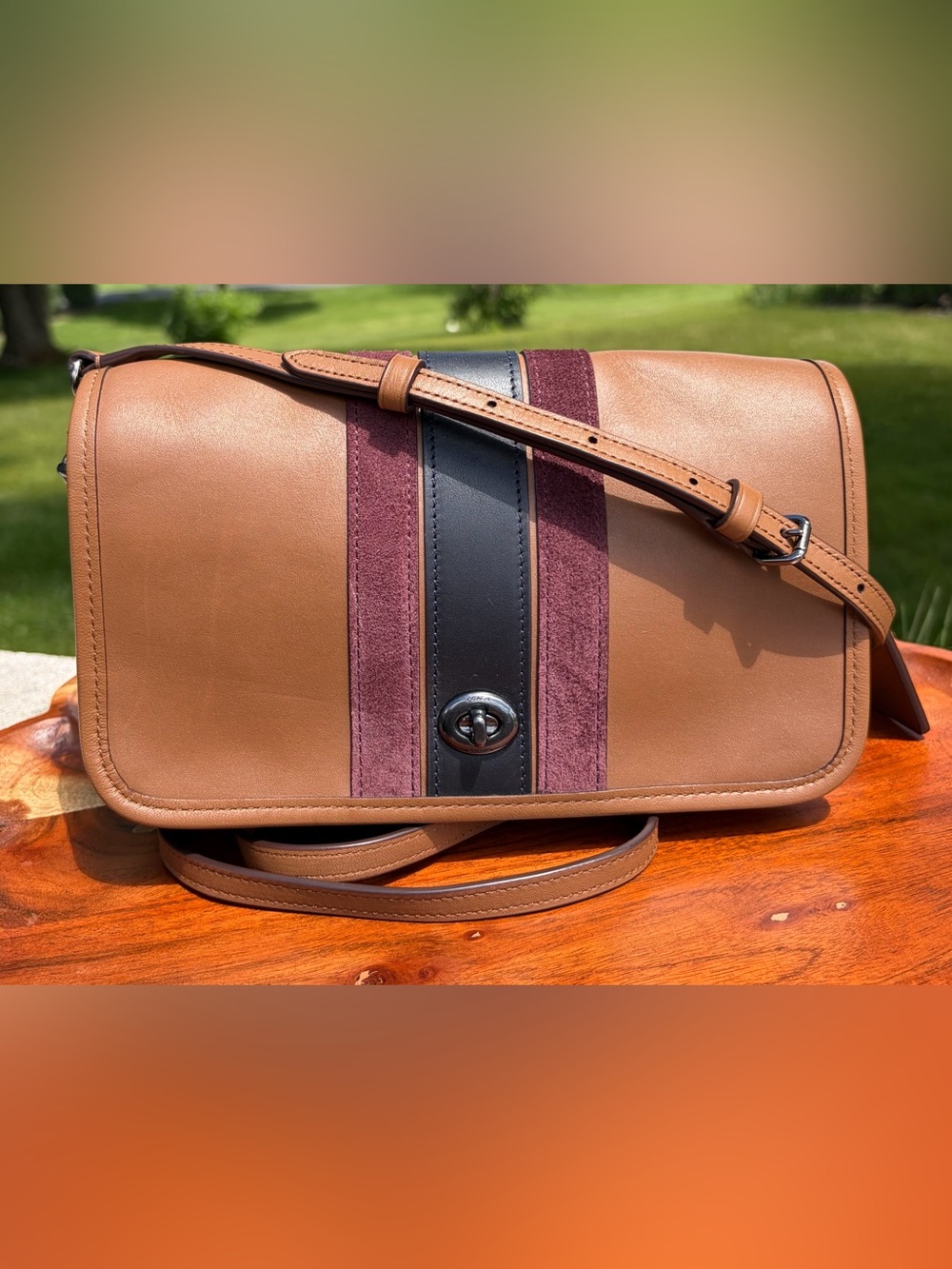 Coach LE 75th Anniversary Penny Pocket Purse Saddle Brown Leather F57461 EUC